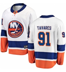 Men's New York Islanders #91 John Tavares Fanatics Branded White Away Breakaway NHL Jersey