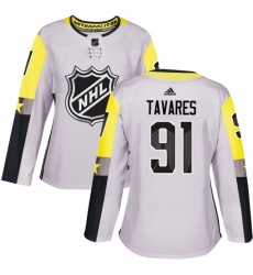 Women's Adidas New York Islanders #91 John Tavares Authentic Gray 2018 All-Star Metro Division NHL Jersey
