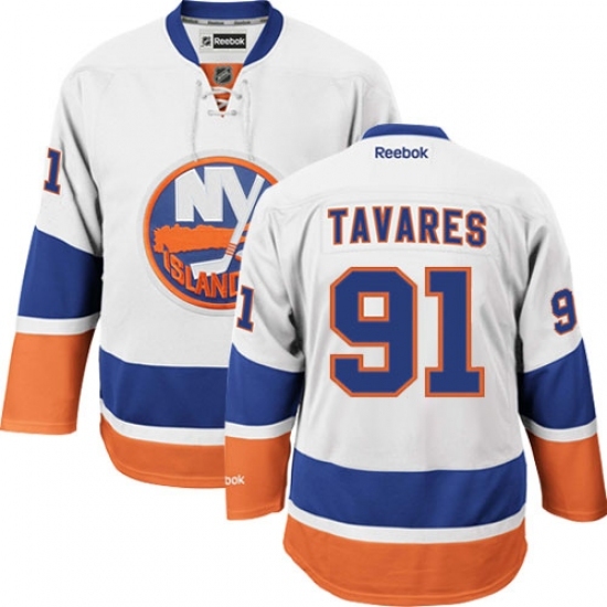 Women's Reebok New York Islanders #91 John Tavares Authentic White Away NHL Jersey Women's Reebok New York Islanders #91 John Tavares Authentic White Away NHL Jersey