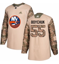 Men's Adidas New York Islanders #55 Johnny Boychuk Authentic Camo Veterans Day Practice NHL Jersey