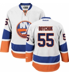 Men's Reebok New York Islanders #55 Johnny Boychuk Authentic White Away NHL Jersey Men's Reebok New York Islanders #55 Johnny Boychuk Authentic White Away NHL Jersey