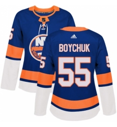 Women's Adidas New York Islanders #55 Johnny Boychuk Authentic Royal Blue Home NHL Jersey