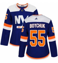 Women's Adidas New York Islanders #55 Johnny Boychuk Premier Blue Alternate NHL Jersey
