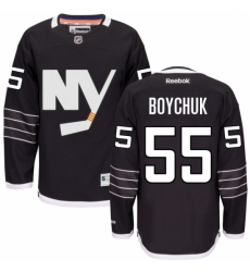 Women's Reebok New York Islanders #55 Johnny Boychuk Authentic Black Third NHL Jersey