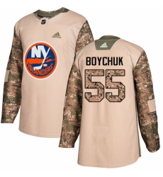 Youth Adidas New York Islanders #55 Johnny Boychuk Authentic Camo Veterans Day Practice NHL Jersey