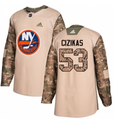 Men's Adidas New York Islanders #53 Casey Cizikas Authentic Camo Veterans Day Practice NHL Jersey