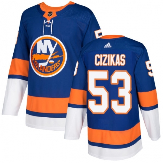 Men's Adidas New York Islanders #53 Casey Cizikas Authentic Royal Blue Home NHL Jersey Men's Adidas New York Islanders #53 Casey Cizikas Authentic Royal Blue Home NHL Jersey