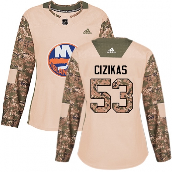 Women's Adidas New York Islanders #53 Casey Cizikas Authentic Camo Veterans Day Practice NHL Jersey Women's Adidas New York Islanders #53 Casey Cizikas Authentic Camo Veterans Day Practice NHL Jersey