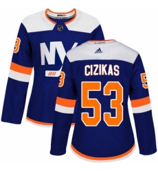 Women's Adidas New York Islanders #53 Casey Cizikas Premier Blue Alternate NHL Jersey