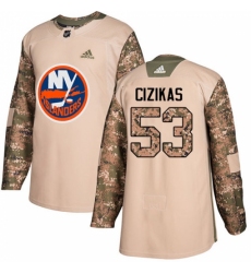 Youth Adidas New York Islanders #53 Casey Cizikas Authentic Camo Veterans Day Practice NHL Jersey