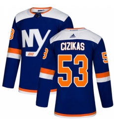 Youth Adidas New York Islanders #53 Casey Cizikas Premier Blue Alternate NHL Jersey