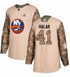 Men's Adidas New York Islanders #41 Jaroslav Halak Authentic Camo Veterans Day Practice NHL Jersey