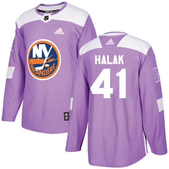 Men's Adidas New York Islanders #41 Jaroslav Halak Authentic Purple Fights Cancer Practice NHL Jersey Men's Adidas New York Islanders #41 Jaroslav Halak Authentic Purple Fights Cancer Practice NHL Jersey