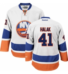 Men's Reebok New York Islanders #41 Jaroslav Halak Authentic White Away NHL Jersey Men's Reebok New York Islanders #41 Jaroslav Halak Authentic White Away NHL Jersey