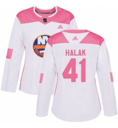 Women's Adidas New York Islanders #41 Jaroslav Halak Authentic White/Pink Fashion NHL Jersey Women's Adidas New York Islanders #41 Jaroslav Halak Authentic White/Pink Fashion NHL Jersey