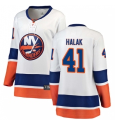 Women's New York Islanders #41 Jaroslav Halak Fanatics Branded White Away Breakaway NHL Jersey Women's New York Islanders #41 Jaroslav Halak Fanatics Branded White Away Breakaway NHL Jersey