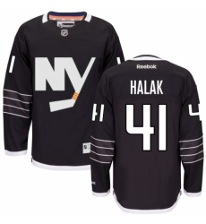 Women's Reebok New York Islanders #41 Jaroslav Halak Authentic Black Third NHL Jersey