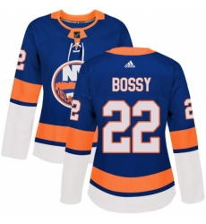Women's Adidas New York Islanders #22 Mike Bossy Authentic Royal Blue Home NHL Jersey