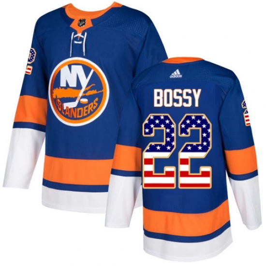 Youth Adidas New York Islanders #22 Mike Bossy Authentic Royal Blue USA Flag Fashion NHL Jersey Youth Adidas New York Islanders #22 Mike Bossy Authentic Royal Blue USA Flag Fashion NHL Jersey