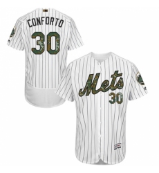 Men's Majestic New York Mets #30 Michael Conforto Authentic White 2016 Memorial Day Fashion Flex Base MLB Jersey