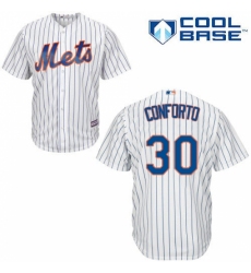 Men's Majestic New York Mets #30 Michael Conforto Replica White Home Cool Base MLB Jersey