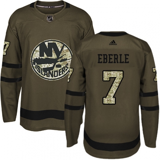 Men's Adidas New York Islanders #7 Jordan Eberle Authentic Green Salute to Service NHL Jersey Men's Adidas New York Islanders #7 Jordan Eberle Authentic Green Salute to Service NHL Jersey