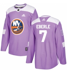Men's Adidas New York Islanders #7 Jordan Eberle Authentic Purple Fights Cancer Practice NHL Jersey