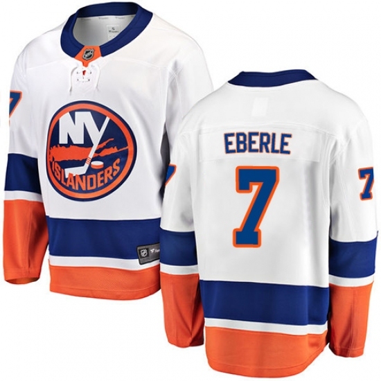 Men's New York Islanders #7 Jordan Eberle Fanatics Branded White Away Breakaway NHL Jersey Men's New York Islanders #7 Jordan Eberle Fanatics Branded White Away Breakaway NHL Jersey