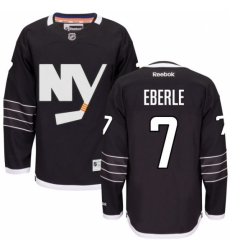 Men's Reebok New York Islanders #7 Jordan Eberle Authentic Black Third NHL Jersey