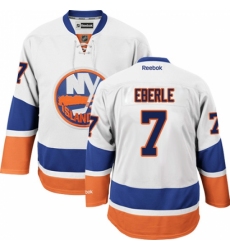 Men's Reebok New York Islanders #7 Jordan Eberle Authentic White Away NHL Jersey