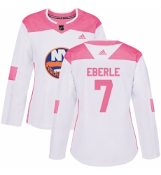 Women's Adidas New York Islanders #7 Jordan Eberle Authentic White/Pink Fashion NHL Jersey