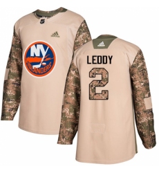 Men's Adidas New York Islanders #2 Nick Leddy Authentic Camo Veterans Day Practice NHL Jersey