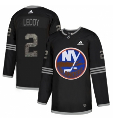 Men's Adidas New York Islanders #2 Nick Leddy Black Authentic Classic Stitched NHL Jersey