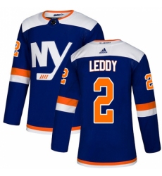 Men's Adidas New York Islanders #2 Nick Leddy Premier Blue Alternate NHL Jersey
