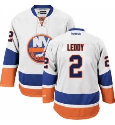 Men's Reebok New York Islanders #2 Nick Leddy Authentic White Away NHL Jersey