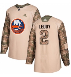 Youth Adidas New York Islanders #2 Nick Leddy Authentic Camo Veterans Day Practice NHL Jersey