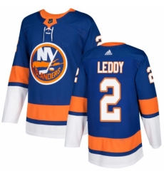 Youth Adidas New York Islanders #2 Nick Leddy Premier Royal Blue Home NHL Jersey