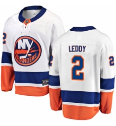 Youth New York Islanders #2 Nick Leddy Fanatics Branded White Away Breakaway NHL Jersey
