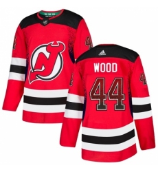 Men's Adidas New Jersey Devils #44 Miles Wood Authentic Red Drift Fashion NHL Jersey