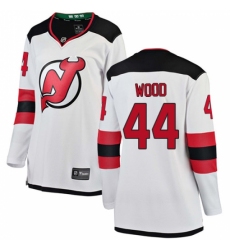 Women's New Jersey Devils #44 Miles Wood Fanatics Branded White Away Breakaway NHL Jersey