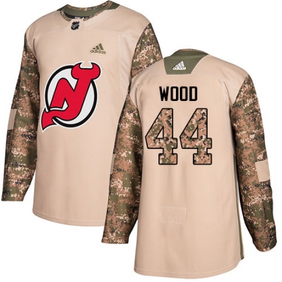 Youth Adidas New Jersey Devils #44 Miles Wood Authentic Camo Veterans Day Practice NHL Jersey Youth Adidas New Jersey Devils #44 Miles Wood Authentic Camo Veterans Day Practice NHL Jersey