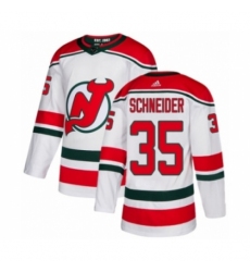 Men's Adidas New Jersey Devils #35 Cory Schneider Authentic White Alternate NHL Jersey