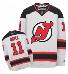 Men's Reebok New Jersey Devils #11 Brian Boyle Authentic White Away NHL Jersey