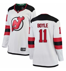Women's New Jersey Devils #11 Brian Boyle Fanatics Branded White Away Breakaway NHL Jersey