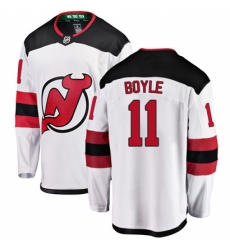 Youth New Jersey Devils #11 Brian Boyle Fanatics Branded White Away Breakaway NHL Jersey