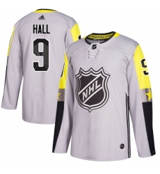 Men's Adidas New Jersey Devils #9 Taylor Hall Authentic Gray 2018 All-Star Metro Division NHL Jersey