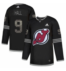 Men's Adidas New Jersey Devils #9 Taylor Hall Black Authentic Classic Stitched NHL Jersey
