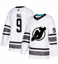 Men's Adidas New Jersey Devils #9 Taylor Hall White 2019 All-Star Game Parley Authentic Stitched NHL Jersey