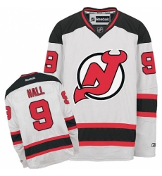 Men's Reebok New Jersey Devils #9 Taylor Hall Authentic White Away NHL Jersey