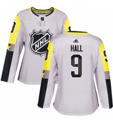 Women's Adidas New Jersey Devils #9 Taylor Hall Authentic Gray 2018 All-Star Metro Division NHL Jersey
